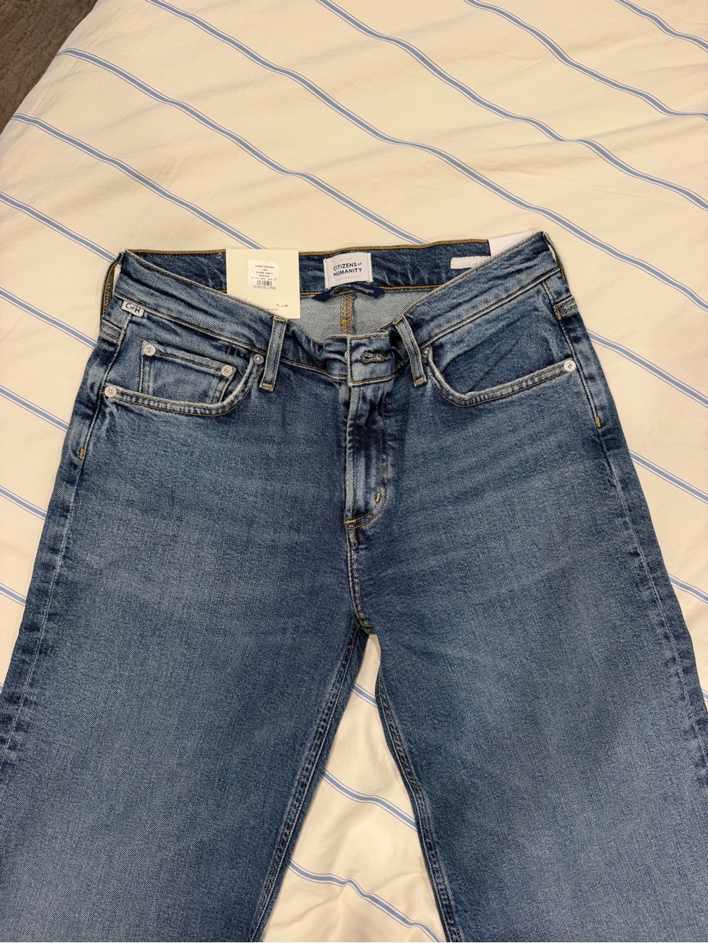 Citizens Of Humanity Women's Straight Leg Jeans — Mid Blue Wash